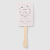 Het mooie Blush Floral Sketched Wedding Programme Handwaaier (Voorkant)