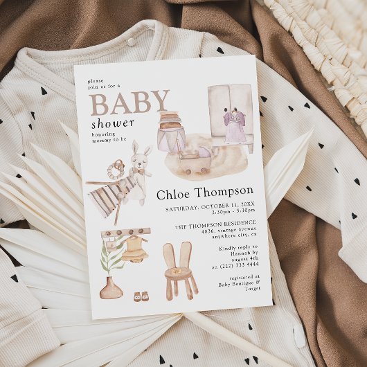 Het mooie Boho Nursery Girl Baby shower Kaart