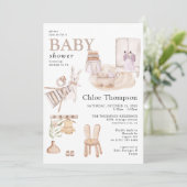 Het mooie Boho Nursery Girl Baby shower Kaart (Staand voorkant)