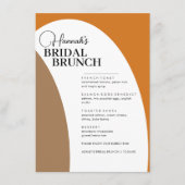 Het mooie Boho Script Minimale Menu Bridal Brunch (Voorkant)