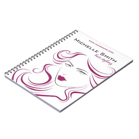 Het mooie brandmerken van het haarHairstyling van Notitieboek (Linkerzijde)