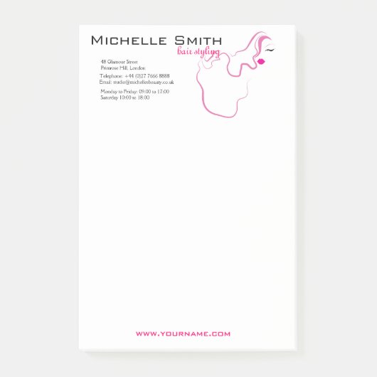Het mooie brandmerken van het haarHairstyling van Post-it® Notes (Voorkant)