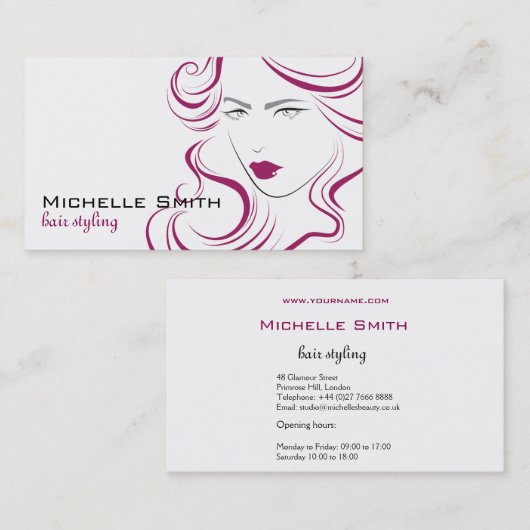 Het mooie brandmerken van het haarHairstyling van Visitekaartje (Voorkant / Achterkant)