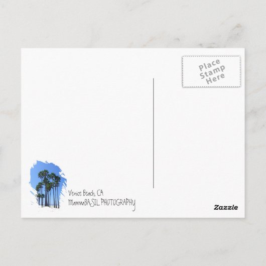 Het mooie Briefkaart van het Strand van Venetië! (Achterkant)