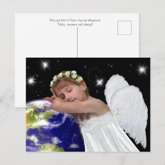 Het mooie Briefkaart van Kerstmis van de Engel (Voorkant / Achterkant)