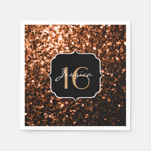 Het mooie Brons fonkelt Zoete 16 servetten (Voorkant)