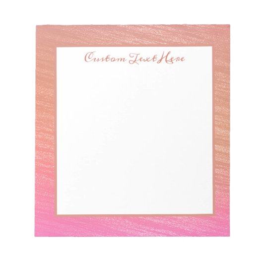 Het mooie Coral Pink-penseelpatroon op maat Notitieblok (Voorkant)