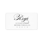 Het mooie Elegant doopvont van het Manuscript RSVP Etiket (Voorkant)