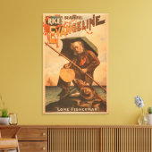 Het mooie Evangeline "Lone Fisherman" van Rijst Canvas Afdruk (Insitu (Woonkamer))
