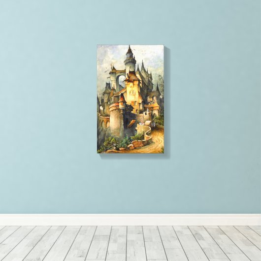 Het mooie Fairy Tale Castle van Hanns Bolz Wrapped Canvas Afdruk (Insitu (Houten vloer))