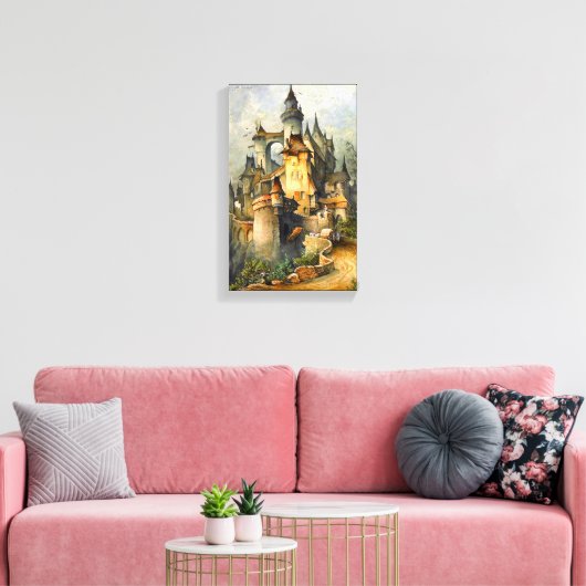 Het mooie Fairy Tale Castle van Hanns Bolz Wrapped Canvas Afdruk (Insitu (Woonkamer))