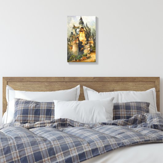 Het mooie Fairy Tale Castle van Hanns Bolz Wrapped Canvas Afdruk (Insitu (Slaapkamer))