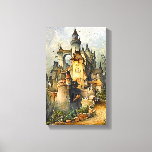 Het mooie Fairy Tale Castle van Hanns Bolz Wrapped Canvas Afdruk (Voorkant)