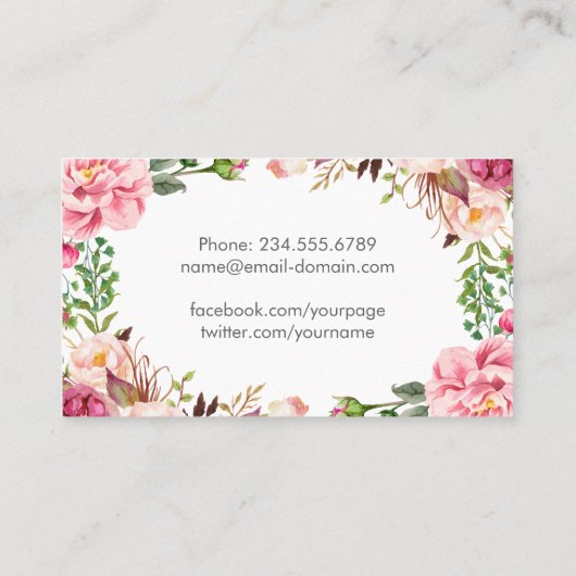 Het mooie Floral Afstuderen het Afstuderen van stu Contactkaartje (Achterkant)