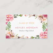 Het mooie Floral Afstuderen het Afstuderen van stu Contactkaartje (Voorkant)