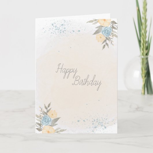 Het mooie Floral-thema Birthday Kaart (Voorkant)
