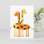 Het mooie giraf van de uitnodigings- en groetenkaa kaart (Staand voorkant)