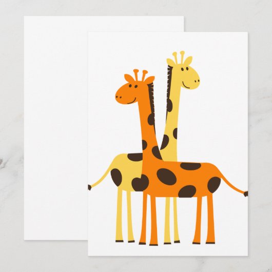 Het mooie giraf van de uitnodigings- en groetenkaa kaart (Voorkant / Achterkant)