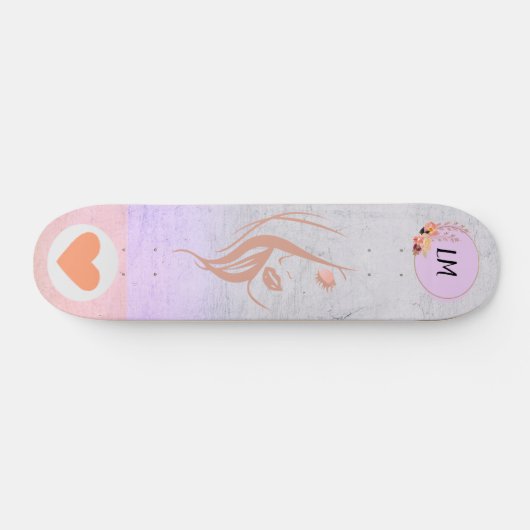 Het mooie Girl Monogrammed Skateboard (Horizontaal)