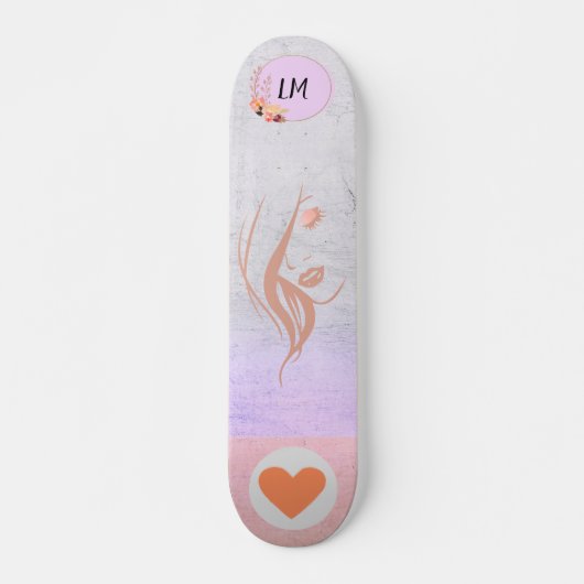 Het mooie Girl Monogrammed Skateboard (Voorkant)