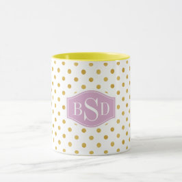 Het mooie gouden en witte monogram van mok