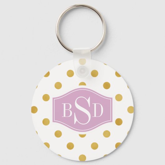 Het mooie gouden en witte monogram van sleutelhanger (Voorkant)