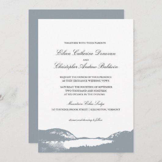 Het mooie grijze bergmeer | Weddenschap Kaart (Voorkant / Achterkant)