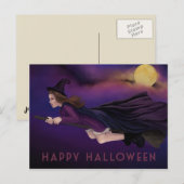 Het mooie heks schilderen van Halloween Briefkaart (Voorkant / Achterkant)