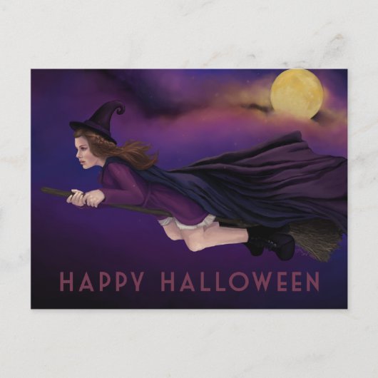Het mooie heks schilderen van Halloween Briefkaart (Voorkant)