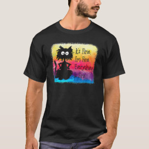 Het mooie Im Fine Alles is een fijn zwart Stropdas T-shirt