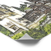 Het mooie kasteel van Peles in Roemenië Poster (Hoek)