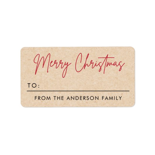 Het mooie kerstkraft-artikel is een cadeau-label etiket (Voorkant)