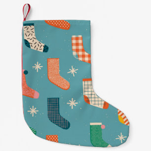Het mooie kerstsokpatroon in illustratie. kleine kerstsok