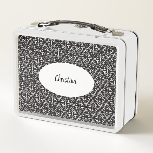 Het mooie Klassieke Zwarte Witte Gescrolde Patroon (Achterkant)