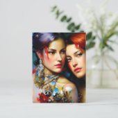 Het mooie, kleurrijke Briefkaart van het schildere (Staand voorkant)