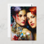 Het mooie, kleurrijke Briefkaart van het schildere (Voorkant / Achterkant)