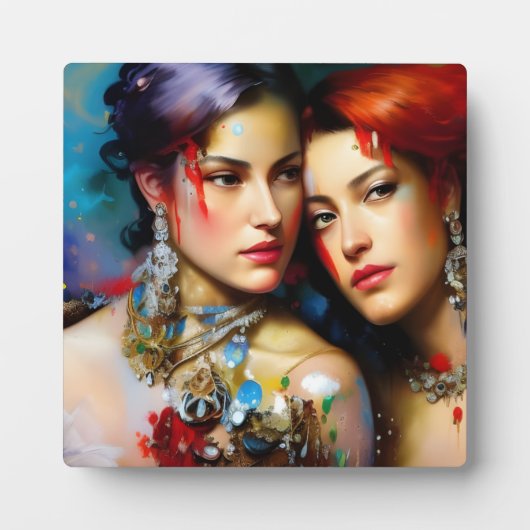 Het mooie, kleurrijke schilderij fotoplaat (Voorkant)