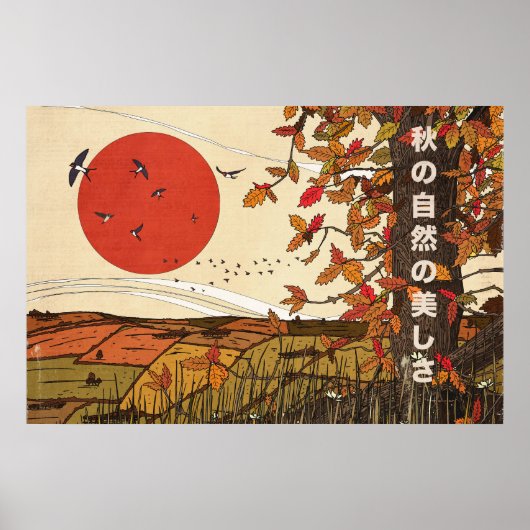 Het mooie landschap in de herfst poster (Voorkant)