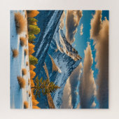 Het mooie landschap van de bergen legpuzzel (Horizontaal)