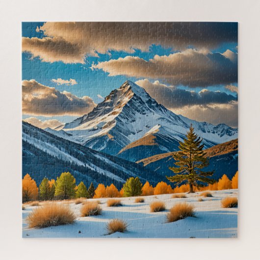 Het mooie landschap van de bergen legpuzzel (Verticaal)