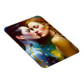 Het mooie lesbische overdekte kleurrijke schilderi magneet (Rechterzijde)