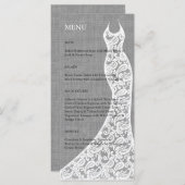 Het mooie Linen Vrijgezellenfeest-menu Menu (Voorkant / Achterkant)