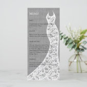 Het mooie Linen Vrijgezellenfeest-menu Menu (Staand voorkant)