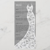 Het mooie Linen Vrijgezellenfeest-menu Menu (Voorkant)