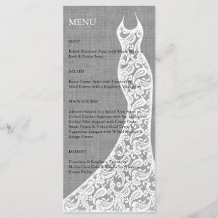 Het mooie Linen Vrijgezellenfeest-menu Menu