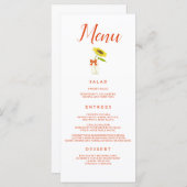 Het mooie menu Zonnebloem van het Weddenschap (Voorkant / Achterkant)