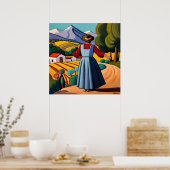 Het mooie Mexicaanse dorp in de bergen Poster (Keuken)