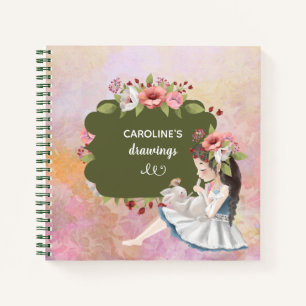 Het mooie Notitieboek van Girl, Bunny en Flowers