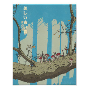 Het mooie oude bos foto afdruk