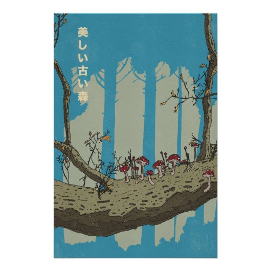 Het mooie oude bos perfect poster (Voorkant)